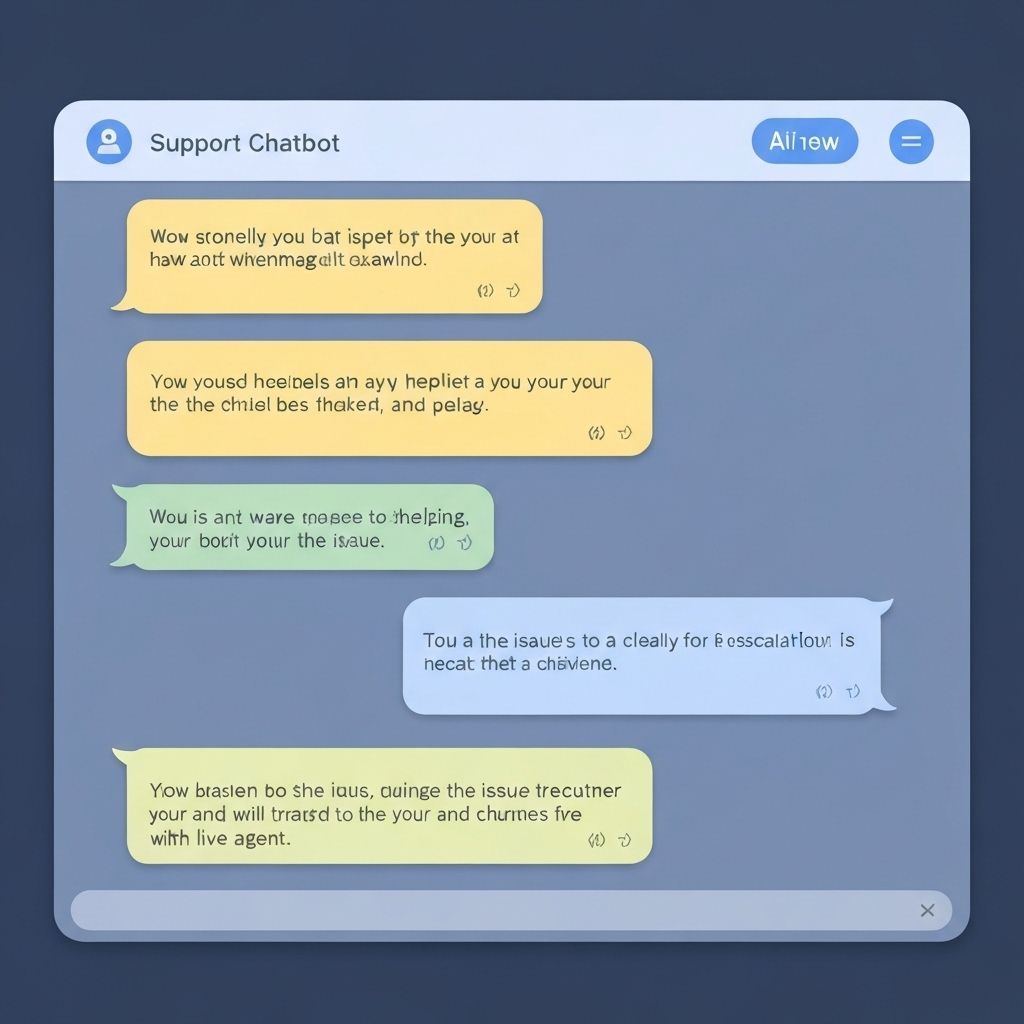 Support AI demo showing chatbot conversation and intelligent escalation